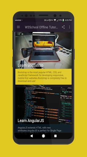 w3school web Tutorials - Learn Angular/html5/php screenshot 3