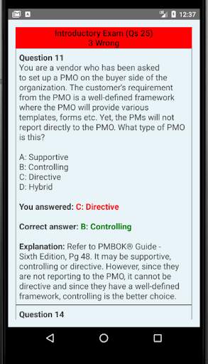 2021 PMP® Exam Simulator PMBOK® 6th Edition screenshot 7
