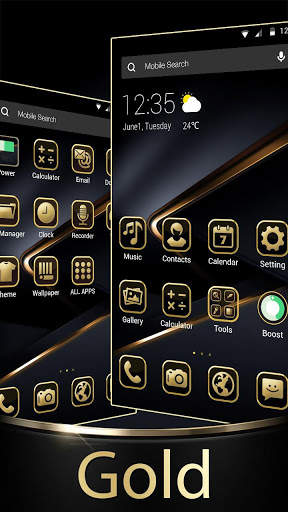 Black Gold APUS Launcher Theme screenshot 4