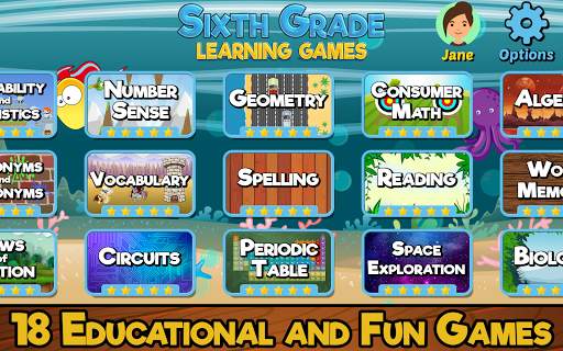 Sixth Grade Learning Games скриншот 1