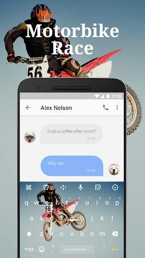 Motorbike Race Emoji Keyboard Theme for musically screenshot 2
