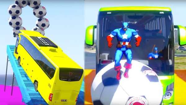 Superheroes Bus Stunts Racing screenshot 2