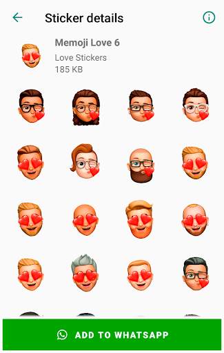 Love Sticker Memojis for WhatsApp - WAStickerApps screenshot 4