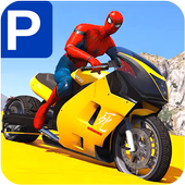 Superhero Bike Parking: Extreme Stunts Racing Game icon