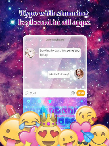 Galaxy Fantasy Keyboard Theme for Girls screenshot 2