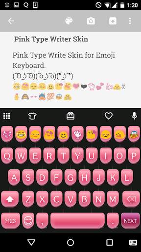 Pink Type Writer Keyboard Skin screenshot 1