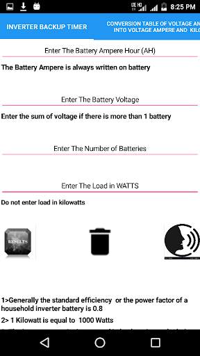 Inverter Backup Calculator Plus 2 تصوير الشاشة