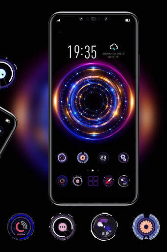 Colorful Tech theme one plus 7 pro launcher screenshot 1
