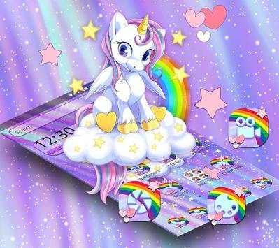 Cartoon Cute Rainbow Unicorn Theme screenshot 3