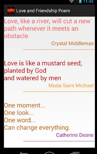 Love and Friendship Poem screenshot 2