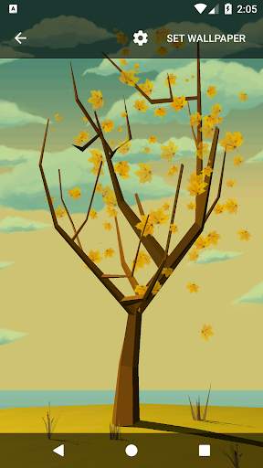 Tree With Falling Leaves Live Wallpaper - FREE screenshot 3