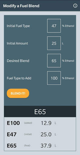 FlexCalc Mobile - The Ultimate FlexFuel Calculator screenshot 3