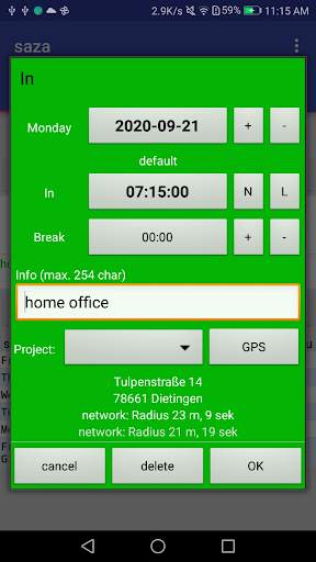 Saza: Work time GPS company screenshot 2