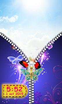 Butterfly Zipper Lock Screen screenshot 3