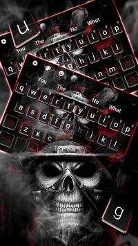 Cool Black Smoke Skull Keyboard Theme screenshot 1