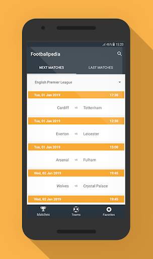 Footballpedia - Football Schedule, Score & Stats screenshot 1