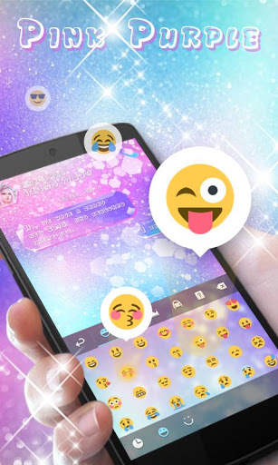 Pink Purple GO Keyboard Theme screenshot 3