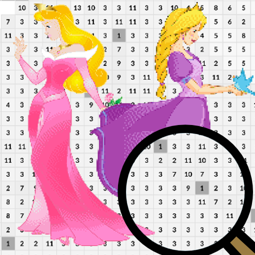 Princess Pixel Art Coloring By Number icon