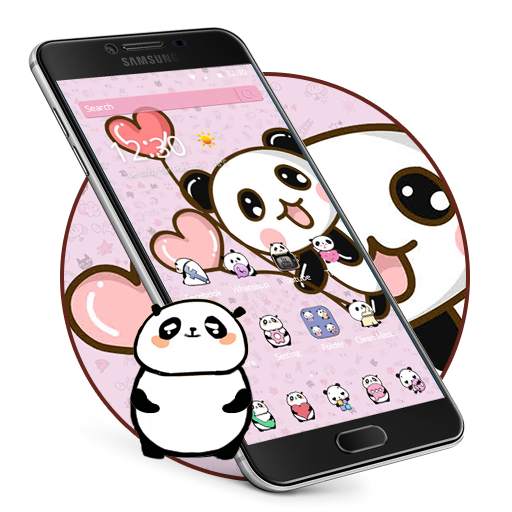 Pink cartoon Cute Panda Wallpaper 1.1.3