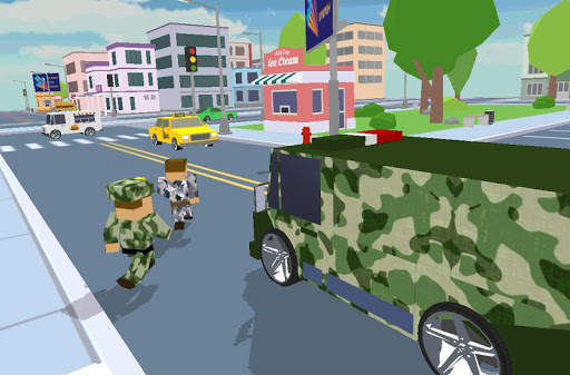 Blocky Army City Rush Racer screenshot 2