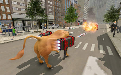 Angry Bull City Attack :Robot Shooting Game Free screenshot 6