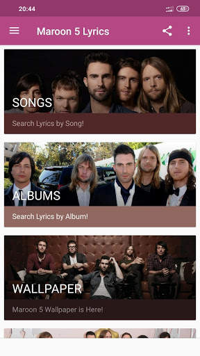 Maroon 5 Lyrics screenshot 2