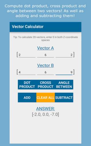 Vector Calculator 2 تصوير الشاشة