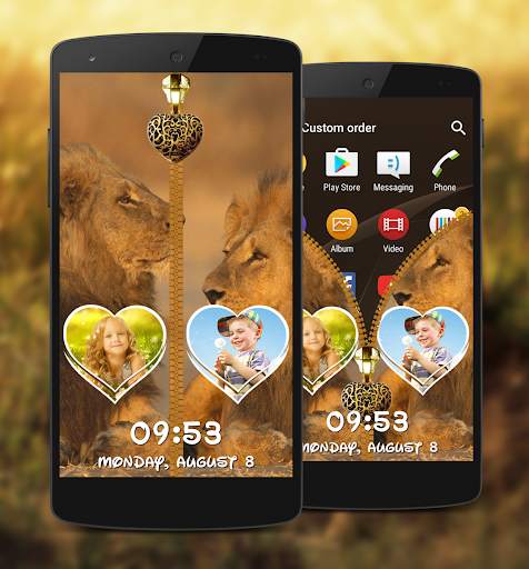Lion Zipper Lock Screen 1 تصوير الشاشة