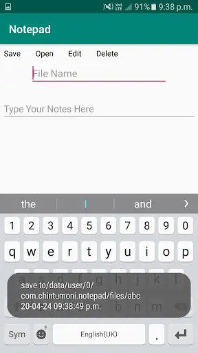 Notepad screenshot 4