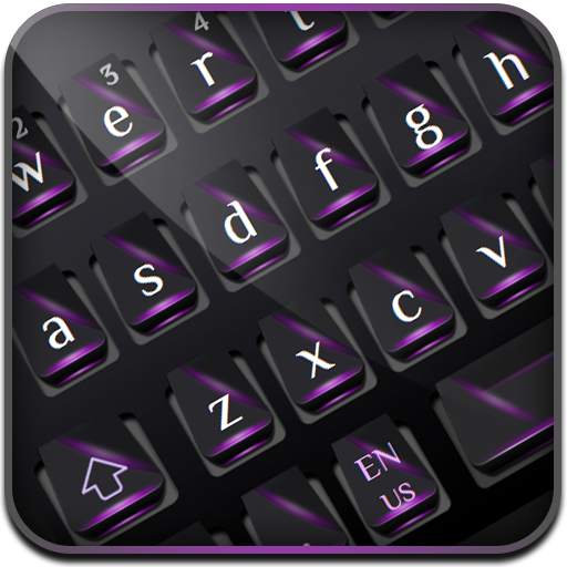 Cool Black Purple Glossy Keyboard 10001006