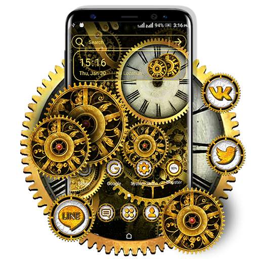 Machine Clock Launcher Theme 1.2.1