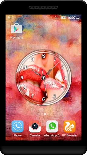 Hot Kiss  Clock Live Wallpaper screenshot 2