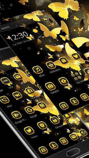 Gold Black Butterfly Theme screenshot 2
