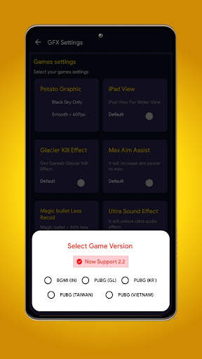 INX GOLD GFX FOR PUBG & BGMI screenshot 4
