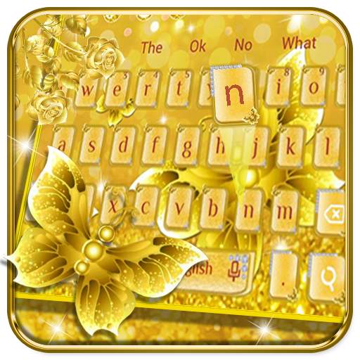 Golden Butterfly Keyboard Theme 10001003