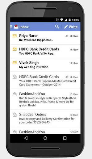 Rediffmail screenshot 1