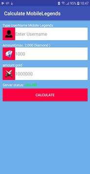 Diamond Mobile Legends Bang Bang Calculator screenshot 1