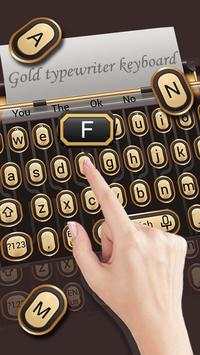 3D Gold Typewriter Keyboard Theme screenshot 2