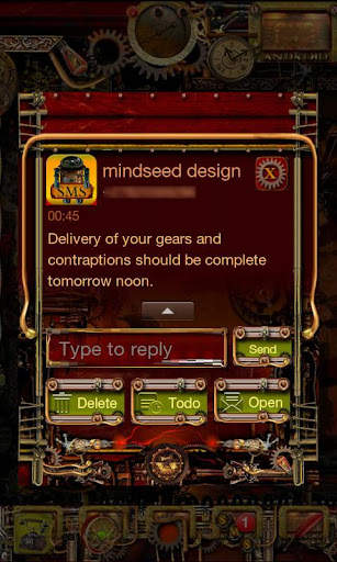 Steampunk GO SMS Theme screenshot 2