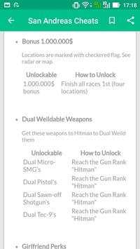 San Andreas Cheats screenshot 3