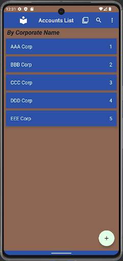 Accounts List screenshot 1