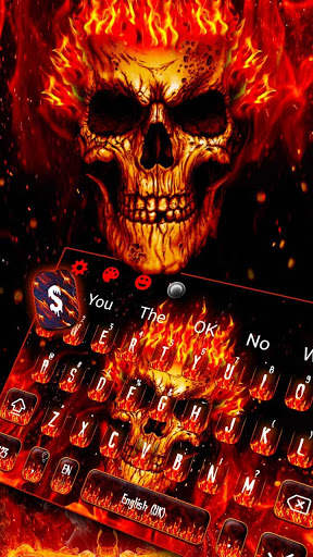 Fire Burning Skull Keyboard Theme screenshot 2