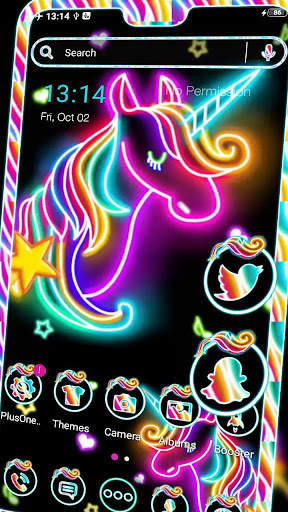Neon Colorful Unicorn Theme screenshot 1