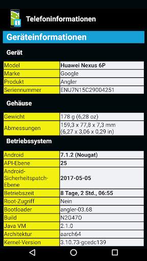 Telefon informationen (Telephone information) screenshot 1