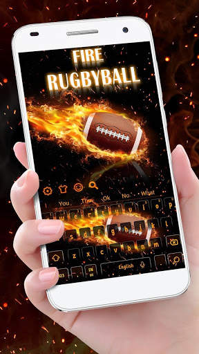 Fire Rugby Ball Keyboard Theme screenshot 2