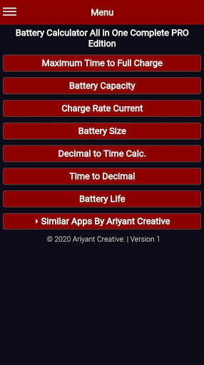 Battery Calculator All in One Complete PRO Edition screenshot 1