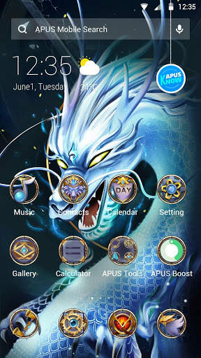 Divine Cool White Dragon-APUS Launcher theme screenshot 4