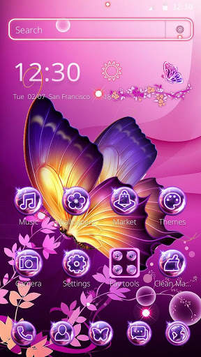 Sparkling Butterfly wand Theme screenshot 4