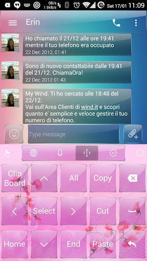 Keyboard Theme Glass Pink Flow screenshot 5