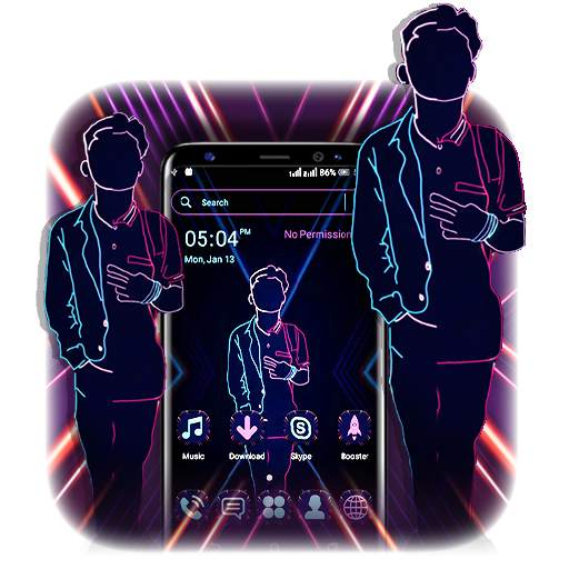 Neon Man Launcher Theme 1.0.1